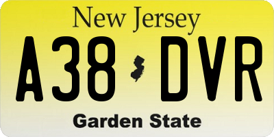 NJ license plate A38DVR