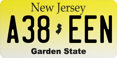 NJ license plate A38EEN