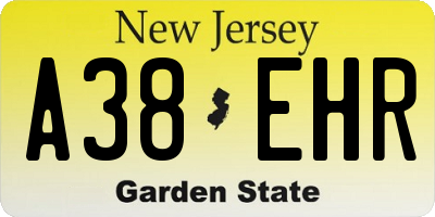 NJ license plate A38EHR
