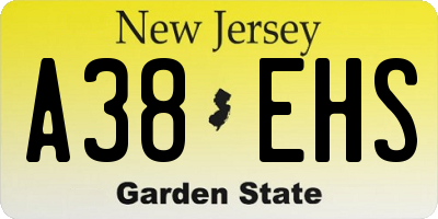 NJ license plate A38EHS