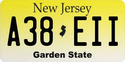 NJ license plate A38EII