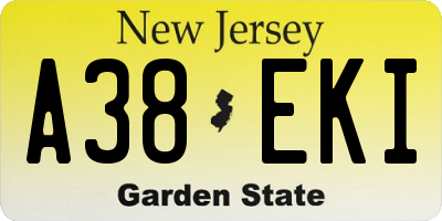 NJ license plate A38EKI