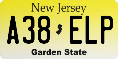 NJ license plate A38ELP