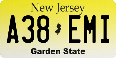 NJ license plate A38EMI