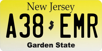 NJ license plate A38EMR