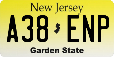 NJ license plate A38ENP