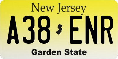 NJ license plate A38ENR