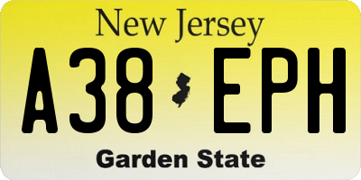 NJ license plate A38EPH