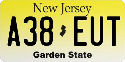 NJ license plate A38EUT