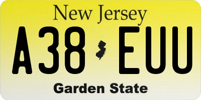 NJ license plate A38EUU