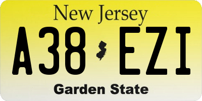 NJ license plate A38EZI