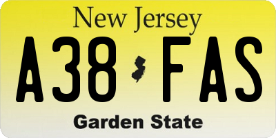 NJ license plate A38FAS