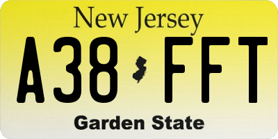 NJ license plate A38FFT
