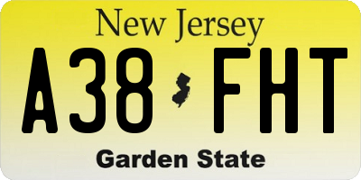 NJ license plate A38FHT