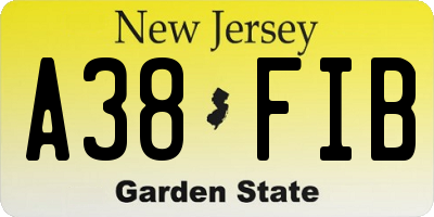 NJ license plate A38FIB