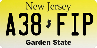 NJ license plate A38FIP