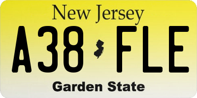 NJ license plate A38FLE
