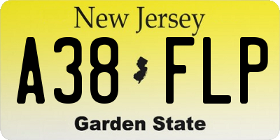 NJ license plate A38FLP