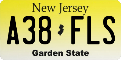 NJ license plate A38FLS