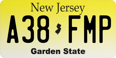 NJ license plate A38FMP