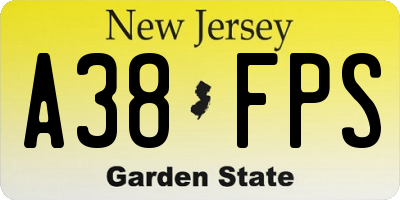 NJ license plate A38FPS