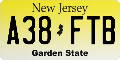 NJ license plate A38FTB
