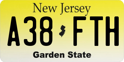 NJ license plate A38FTH