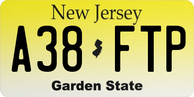 NJ license plate A38FTP