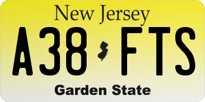 NJ license plate A38FTS