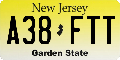 NJ license plate A38FTT