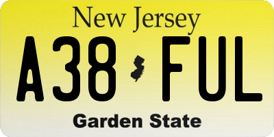 NJ license plate A38FUL