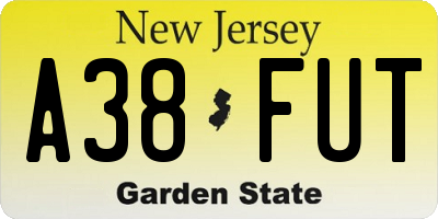 NJ license plate A38FUT