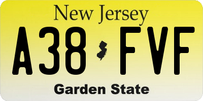 NJ license plate A38FVF