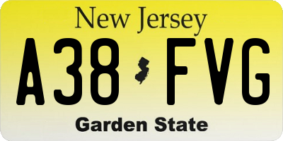 NJ license plate A38FVG