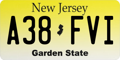 NJ license plate A38FVI