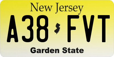 NJ license plate A38FVT