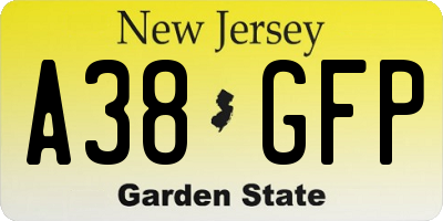 NJ license plate A38GFP