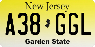 NJ license plate A38GGL