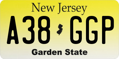 NJ license plate A38GGP