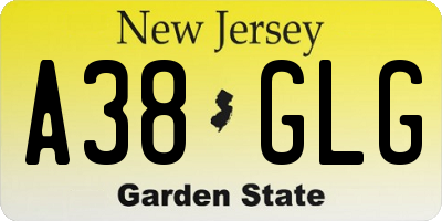 NJ license plate A38GLG