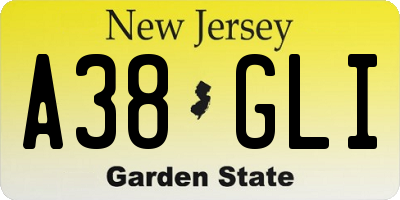 NJ license plate A38GLI