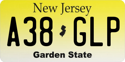 NJ license plate A38GLP