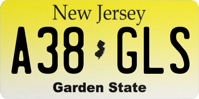 NJ license plate A38GLS