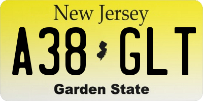 NJ license plate A38GLT