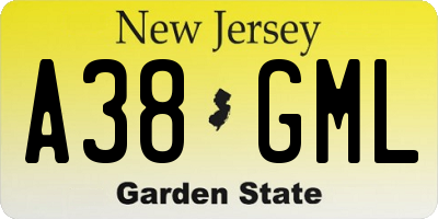 NJ license plate A38GML