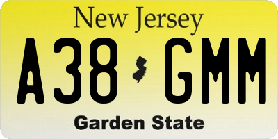 NJ license plate A38GMM
