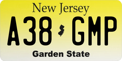 NJ license plate A38GMP