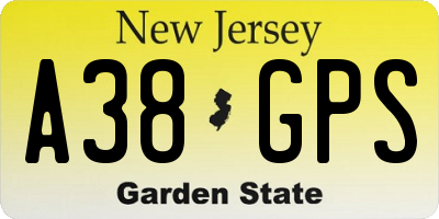 NJ license plate A38GPS