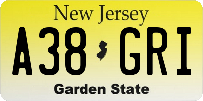 NJ license plate A38GRI
