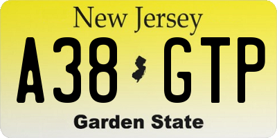 NJ license plate A38GTP